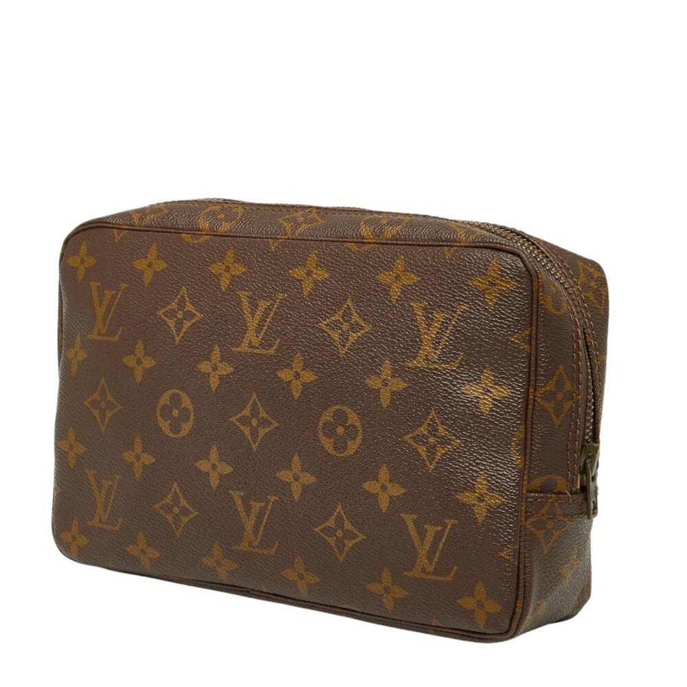 LOUIS VUITTON Authentic Brown Monogram Leather Clutch Bag - Picture 2 of 9